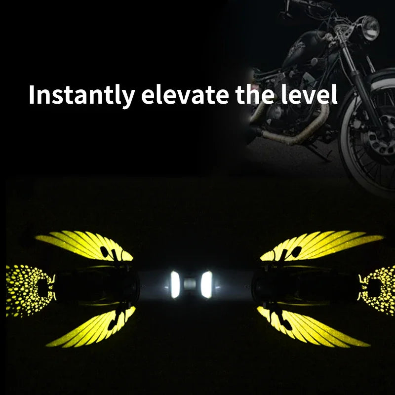 Electric Motorcycle Colorful Angel Wings Welcome Projection