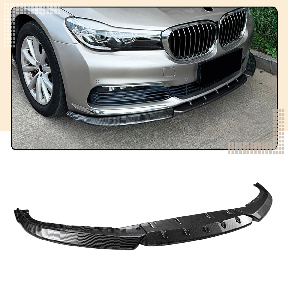For BMW 7 Series G11 G12 Front Spoiler Bumper Lip 2015-2018