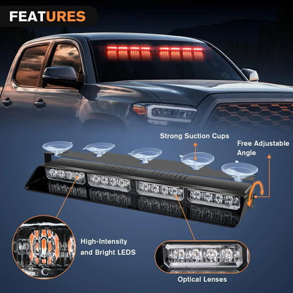 Nilight 32LED Emergency Dash Strobe Controller Suction Cups