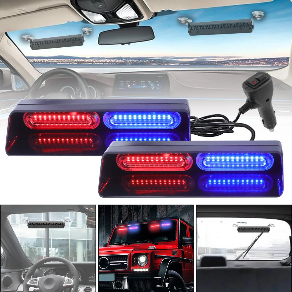 12 Dash Strobe 12V Interior Windshield Front Rear Flashing