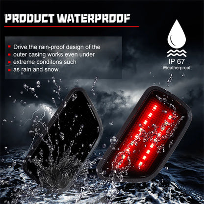 For Honda CR-V Red LED Rear Bumper Side Marker Parking Driving