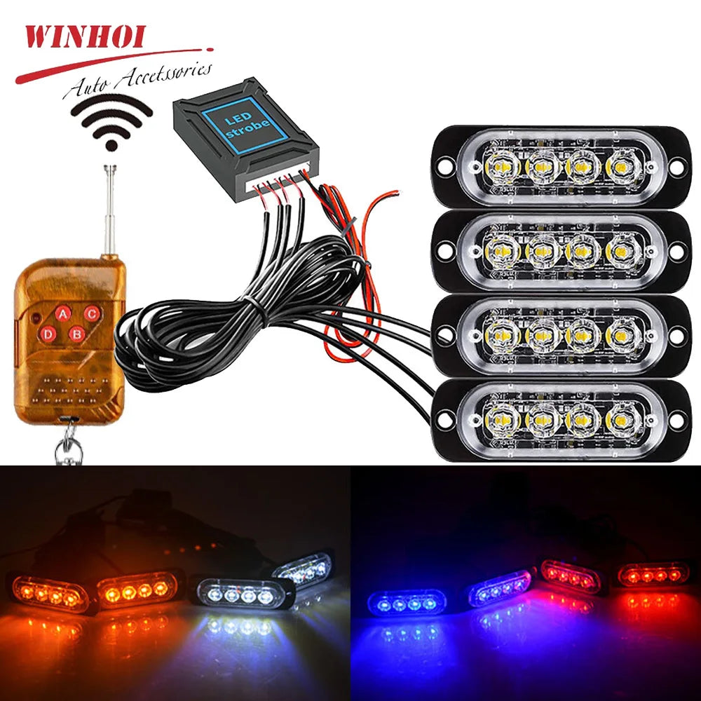 For Trailer Wireless Warning Strobe Amber Flashing 12 24V Safati