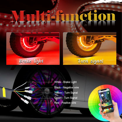 For Jeep Wrangler RGB Smd Color Wheel Rim APP Control Waterproof