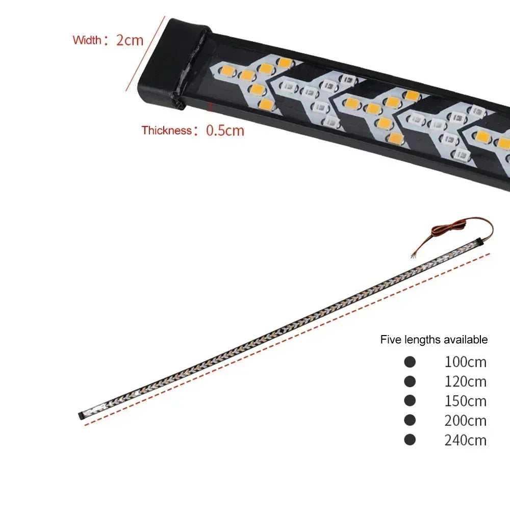 For Pickup Trailer 12V 24V Tailgate Bar Inch Turn Signal Dynamic