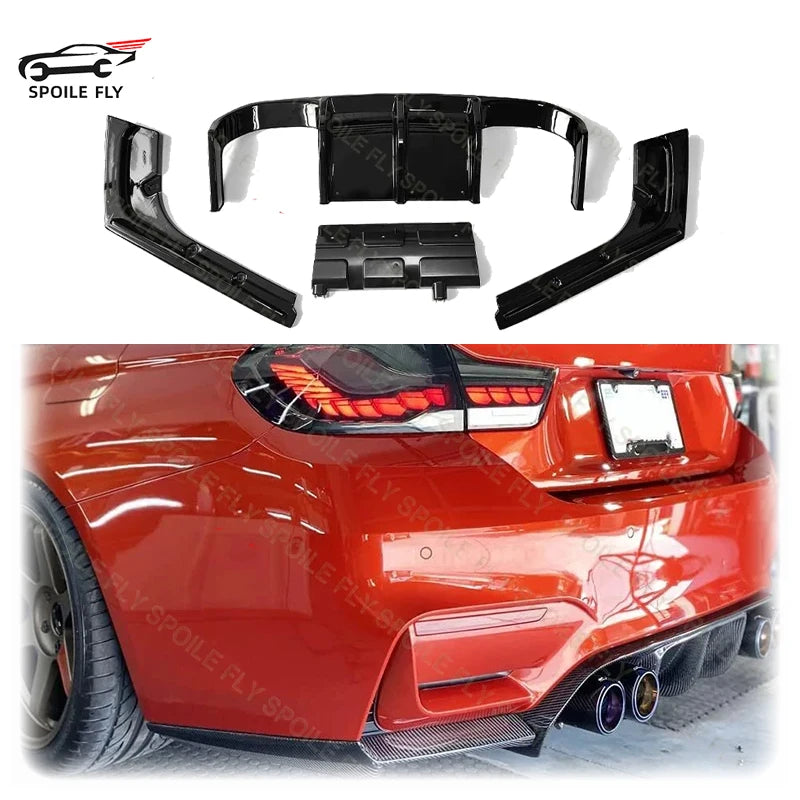 For BMW 4 Series F32 F33 4PCS 2013 2016 Look M4 Rear Bumper Lip