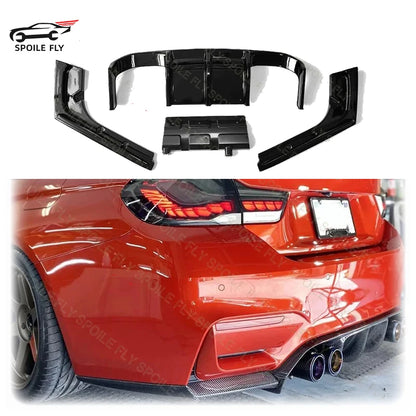 For BMW 4 Series F32 F33 4PCS 2013 2016 Look M4 Rear Bumper Lip