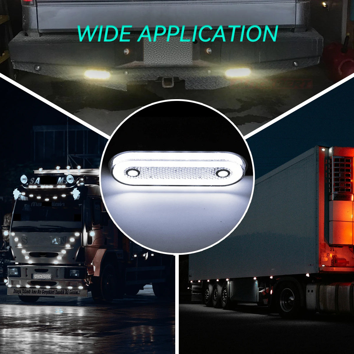 4PCS Side Marker Oval Position Reverse Signal Indicator Warning