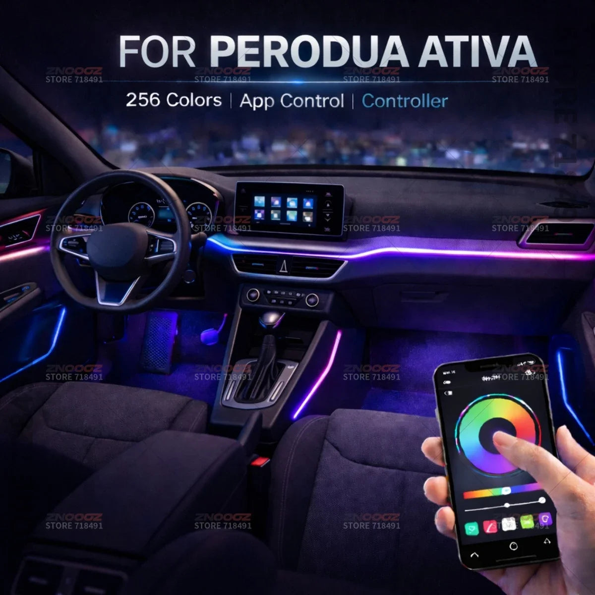 For Perodua Ativa 22IN1 RGB Interior Acrylic Ambient RGB Hidden