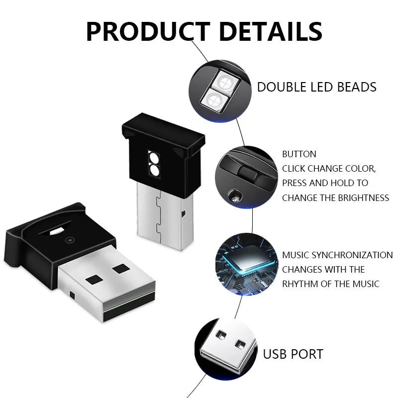 MINI USB Atmosphere RGB Ambient Lighting Night Portable Colorful