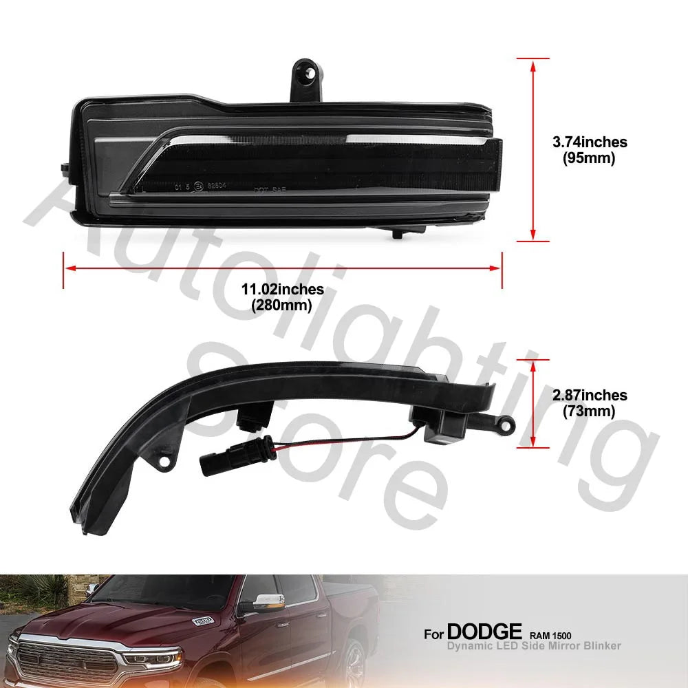 For Ram 1500 Dt 2019-2022 Smoked 2PCS Dynamic Sequential