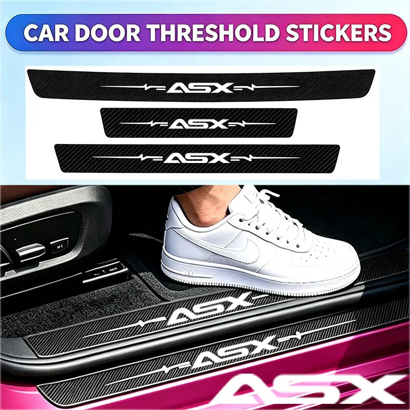 For Mitsubishi Asx Logo Decals Door Sill Trunk Protect Strips