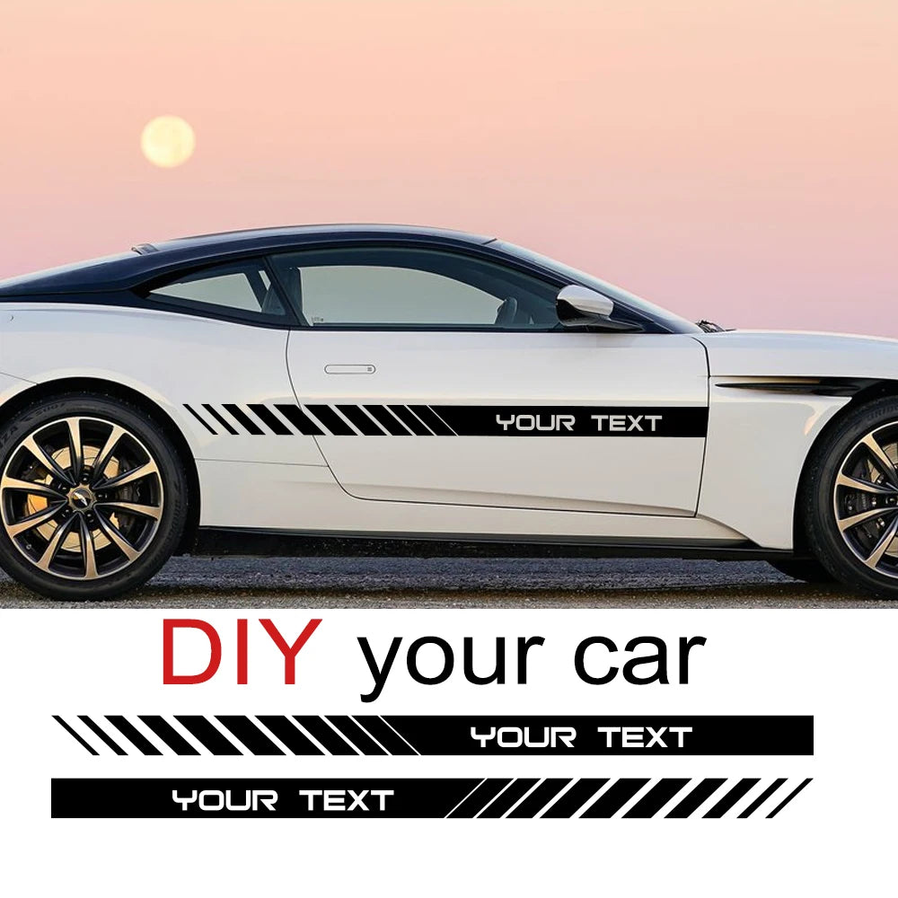 Sticker Graphics Stripes Custom Text Decor Decal Vinyl Customized