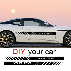 Sticker Graphics Stripes Custom Text Decor Decal Vinyl Customized