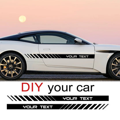 Sticker Graphics Stripes Custom Text Decor Decal Vinyl Customized