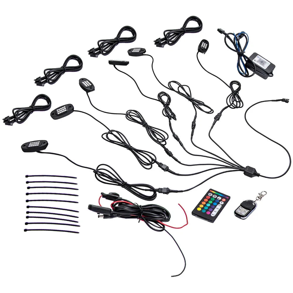 For Pickup ATV RGB Rock Pods APP Control SUV Truck X6 6PCS
