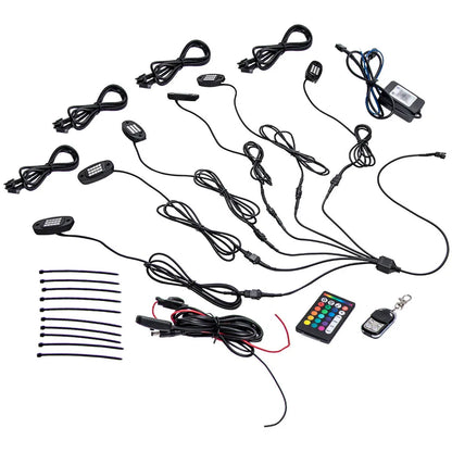 For Pickup ATV RGB Rock Pods APP Control SUV Truck X6 6PCS