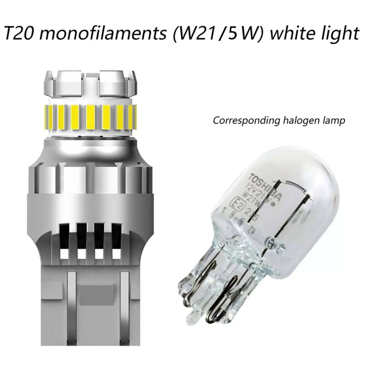 2PCS T20 7440 W21W Canbus Reverse W21 5W 7443