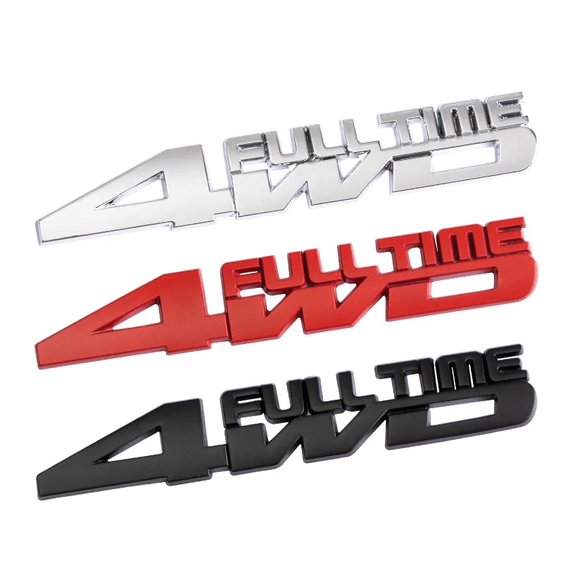 3D Metal 4WD Logo Decals Emblem Badge Reartrunk Fender