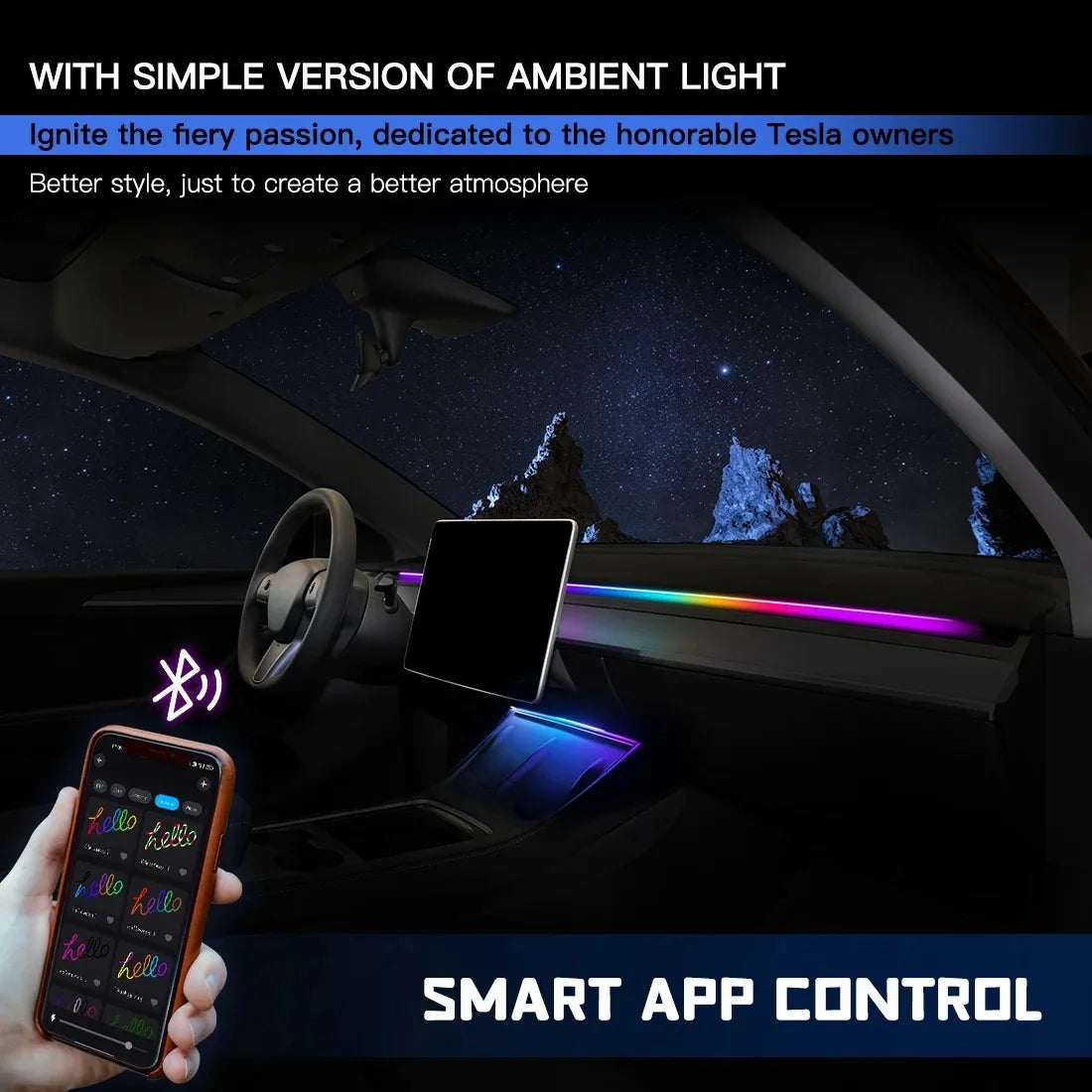 For Tesla Model 3 Y S Vgetting Ambient Seconds Module X Glove