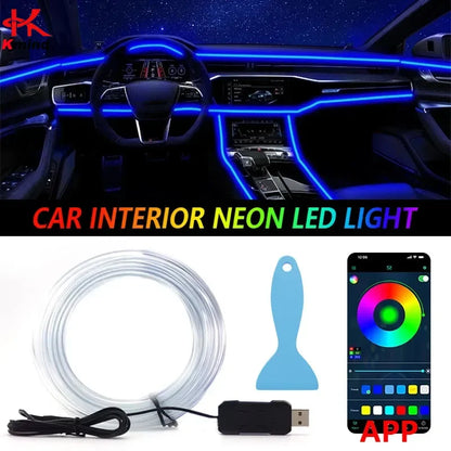 RGB Interior Ambient Neon Atmosphere Fiber Optic Strip Symphony