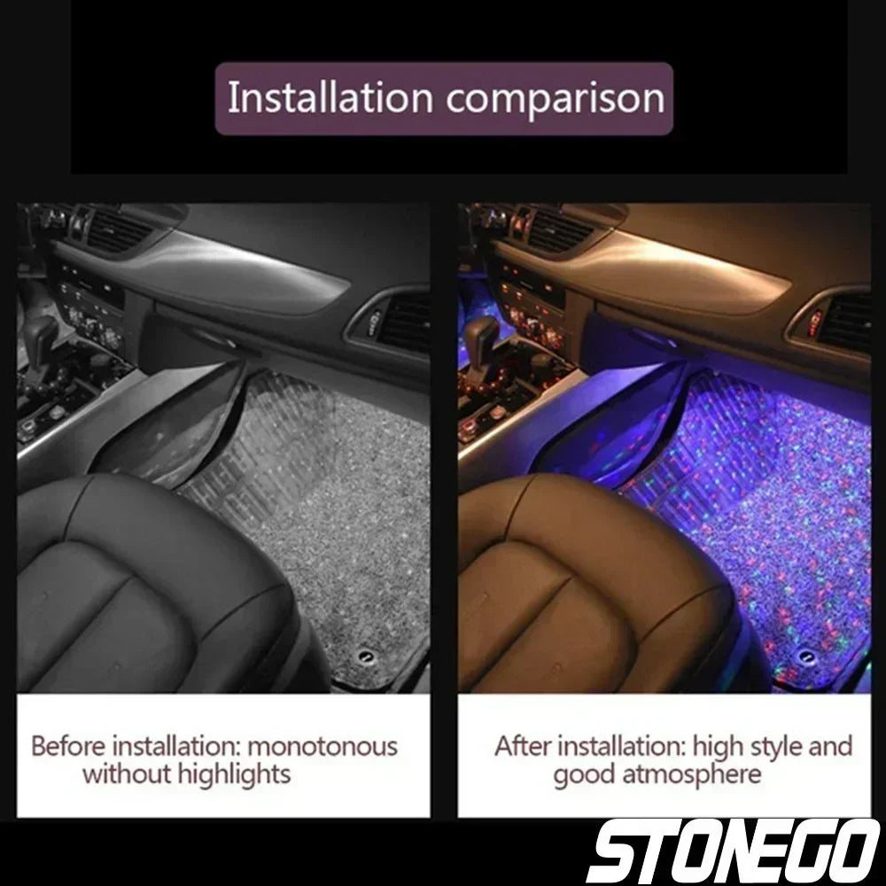 USB Voice Activated Seven Colors Starry Sky Projection Ambient