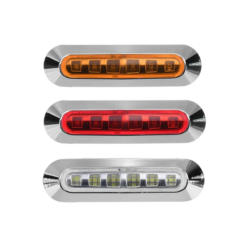 Atvov 2PCS 12V 24V Chrome Bezel Side Marker External