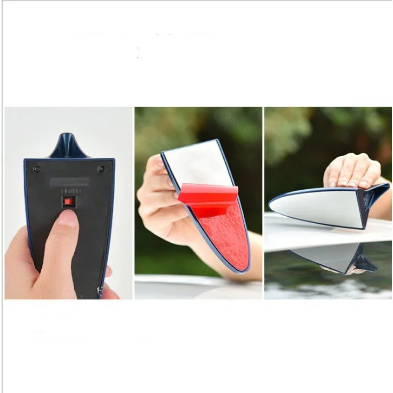 Solar Powered Shark Fin Antenna Roof Tail Strobe Warning