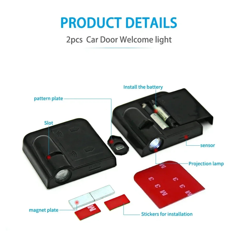 For Jeep Wrangler Jk Jl Tj Door Badge Projector Courtesy Shadow