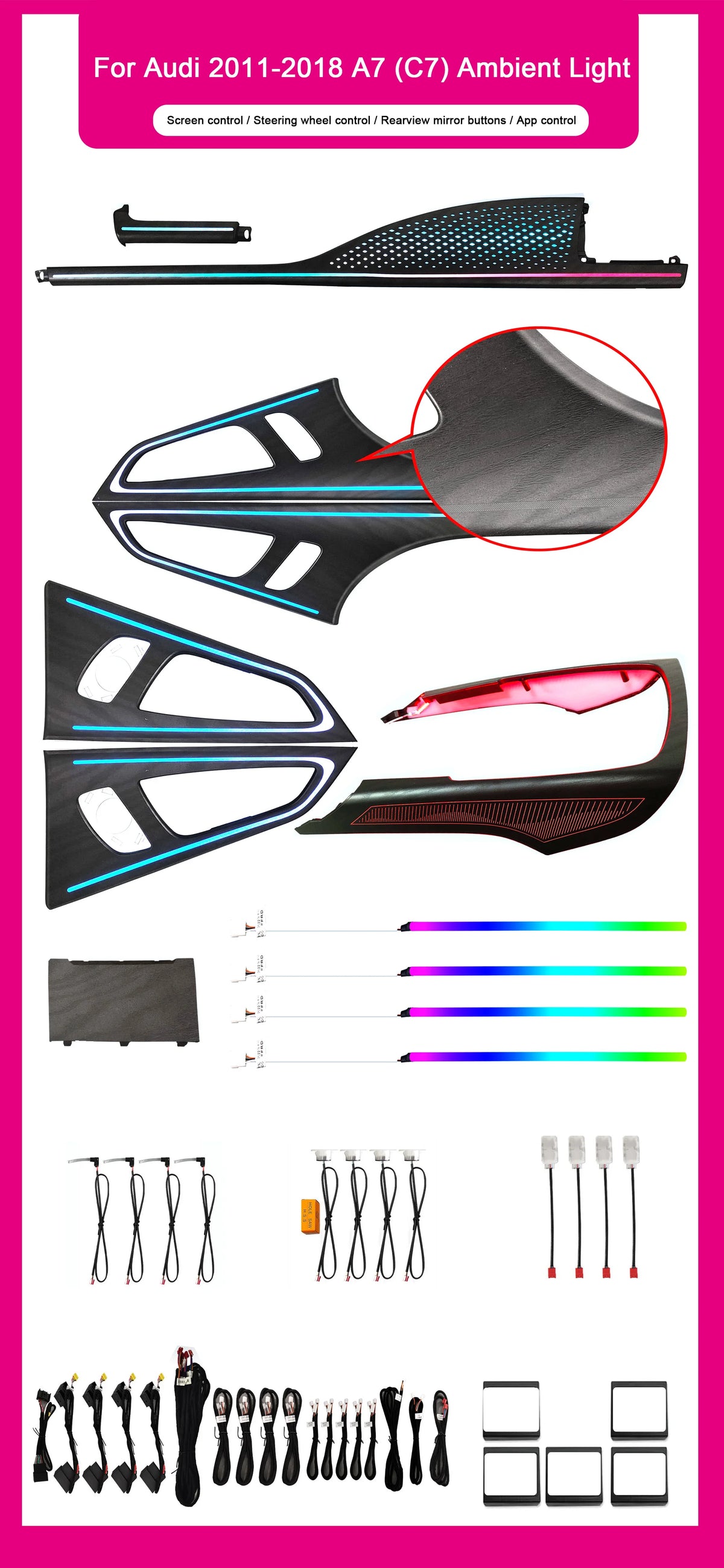 For Audi A7 C7 2011-2018 Models Ambient Lighting symphony-themed