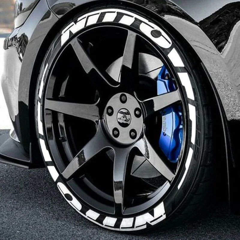For 4 Tire Tire Letters Stickers Tyre Lettering Wheel Logo