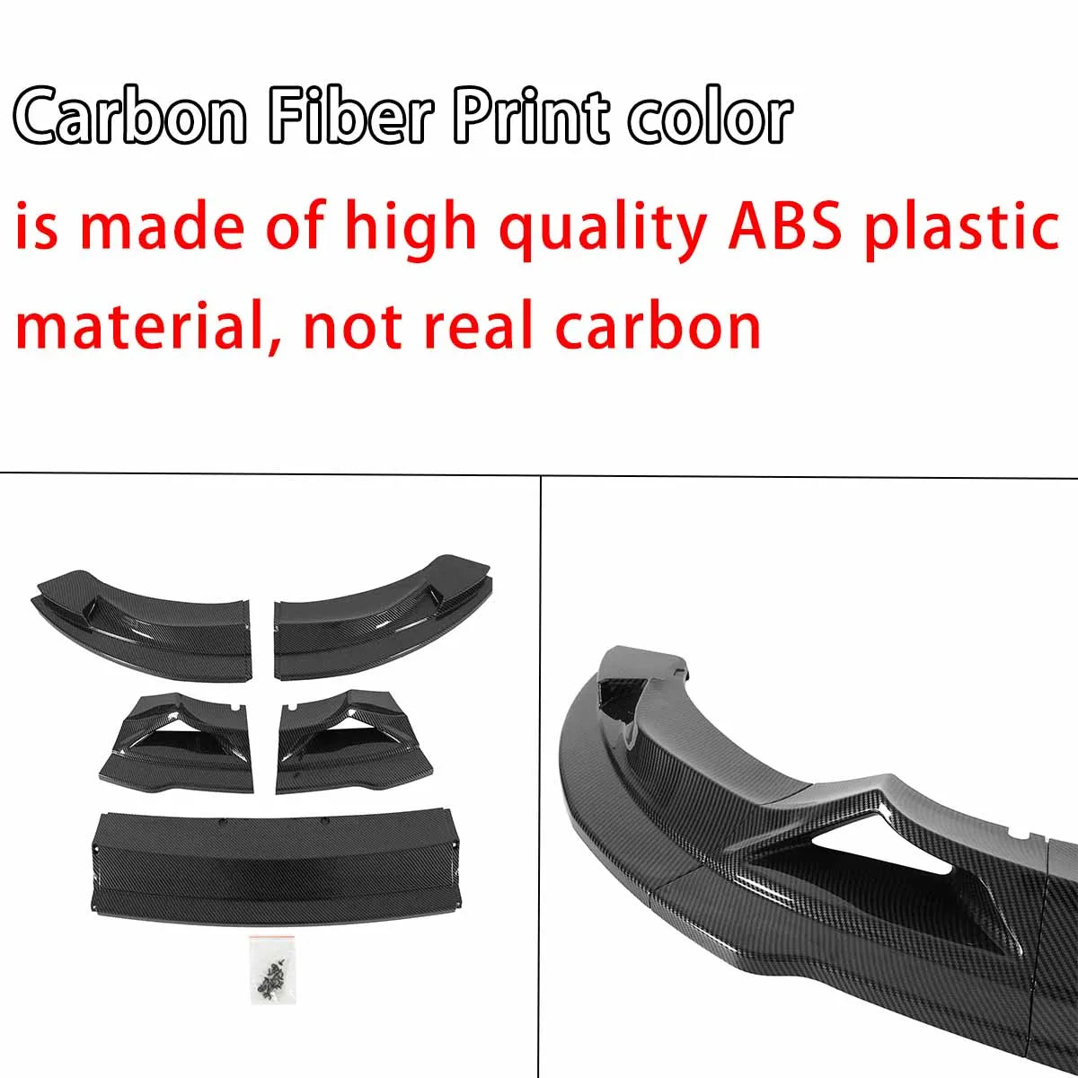 For BMW F80 M3 F82 M4 2015-2020 Front Bumper Lip 5PCS Body Kit