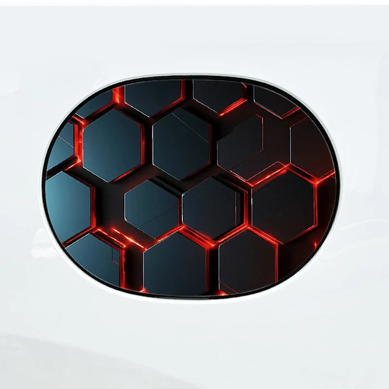 1PC 2PCS Honeycomb Pattern Fuel Tank Cap Stickers Waterproof