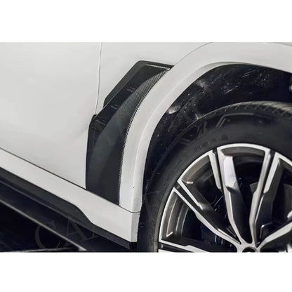 For BMW F96 X6 2019 2020 Front Fender Vent Fin Gill Trim Carbon