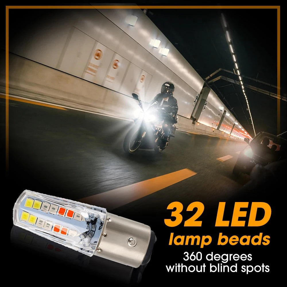 50X Bulb 1157 bay15d Brake Motorcycle Strobe Parking Tail