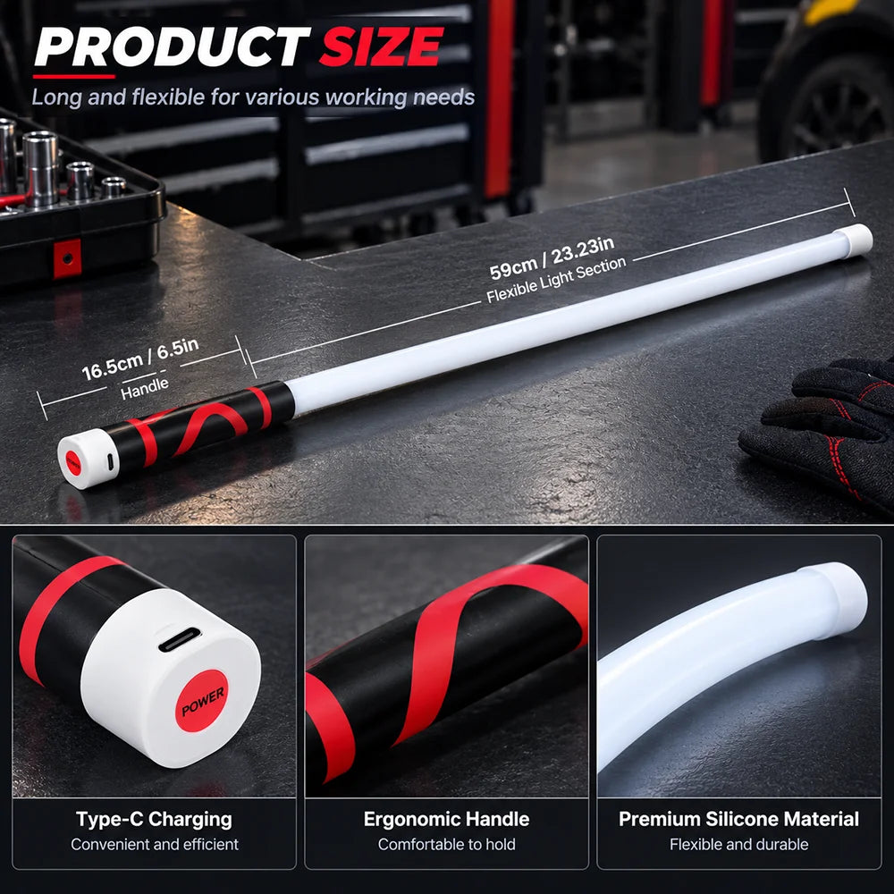 73CM Flexible Work Strip Rechargeable Silicone Handheld Trouble