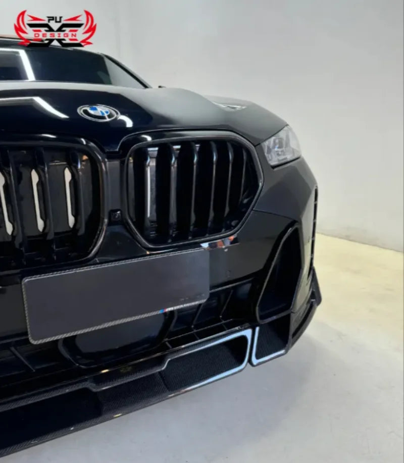 For BMW X6 G06 Lci 2023-2024 Fd Carbon Fiber Front Bumper Lip