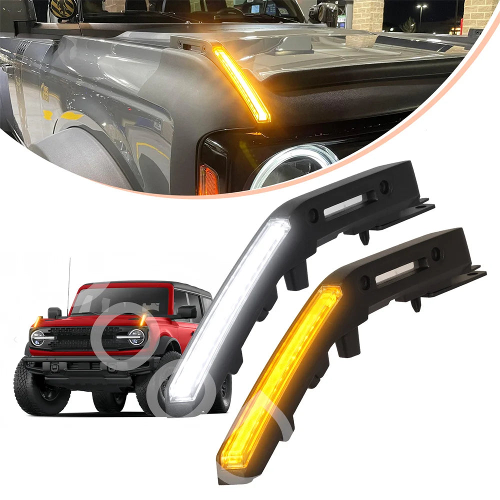 For Ford Bronco 2021-2024 Bonnect Scoop Daytime Running Fit Turn