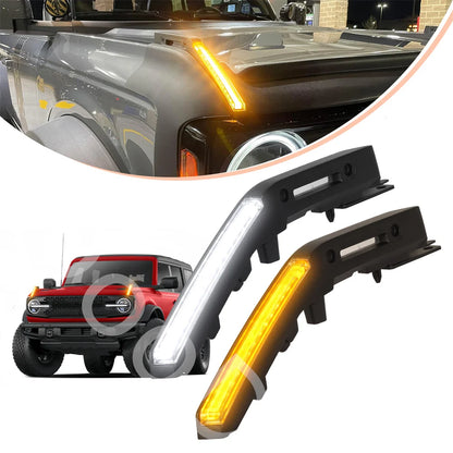 For Ford Bronco 2021-2024 Bonnect Scoop Daytime Running Fit Turn