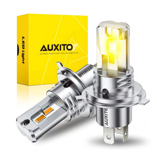 Auxito 2PCS H4 Fanless Csp Headlight Bulb 3000K Golden