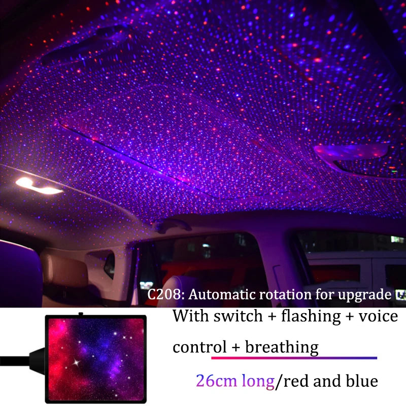Dynamic Autorotation Dual Color USB Roof Star Interior Starry