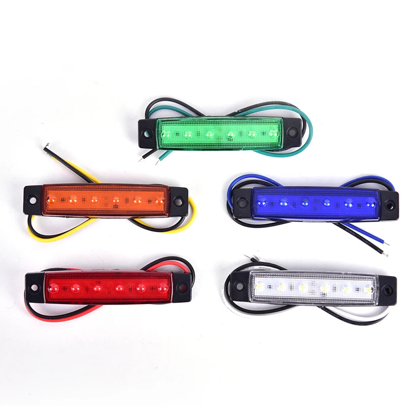 1PC 12V 6leds Lorry Side Marker Indicator Low Trailer
