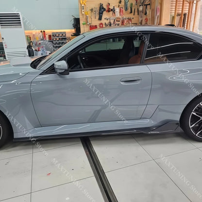 For BMW M2 G87 2023 2024 Gloss Black ABS 6PCS Side Skirts
