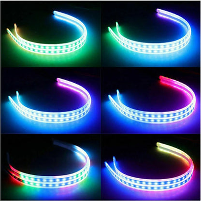 2PCS 30CM 45CM 60CM Flexible RGB Daytime Running Strip