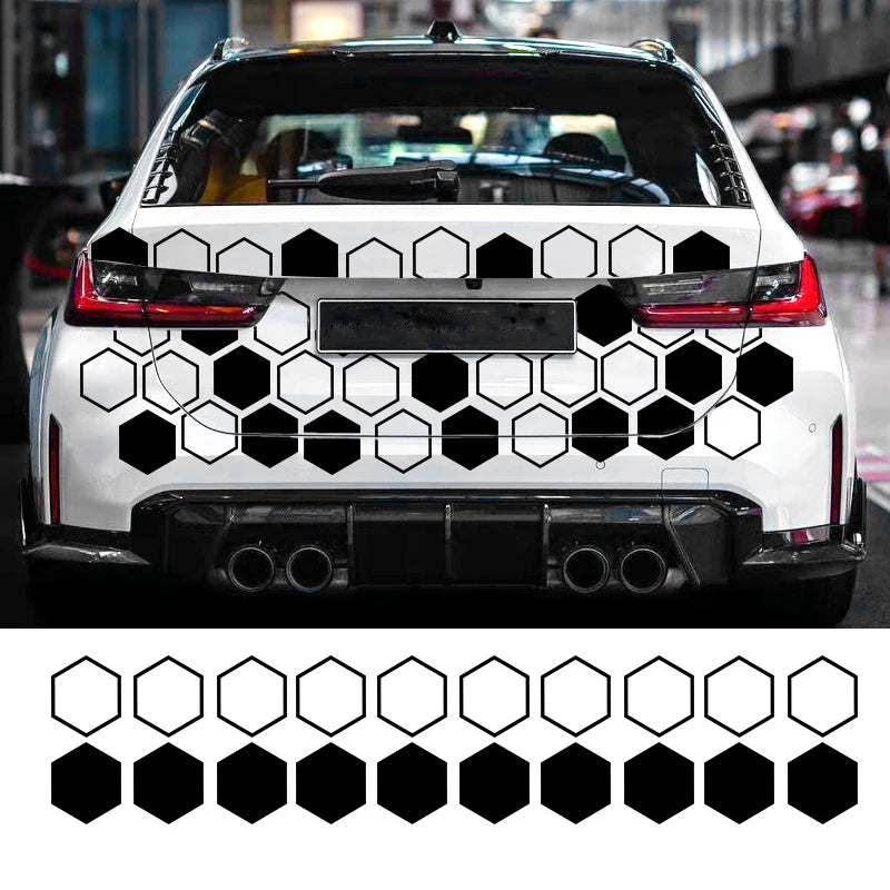 10PCS Hollow Solid Honeycomb Stickers Sport Side Door Whole