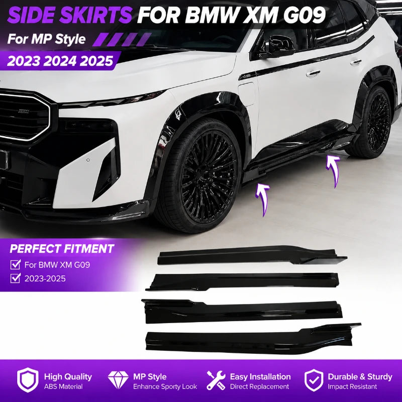 For BMW Xm G09 2023 2024 4PCS Side Skirt Mp Diffuser Bumper Lip