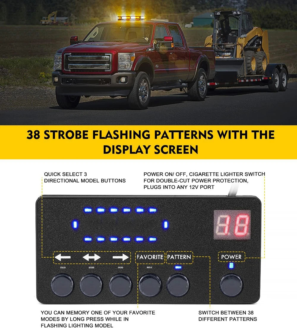 12V 24V Roof Strobe Emergency Warning Safety Truck Ambulance