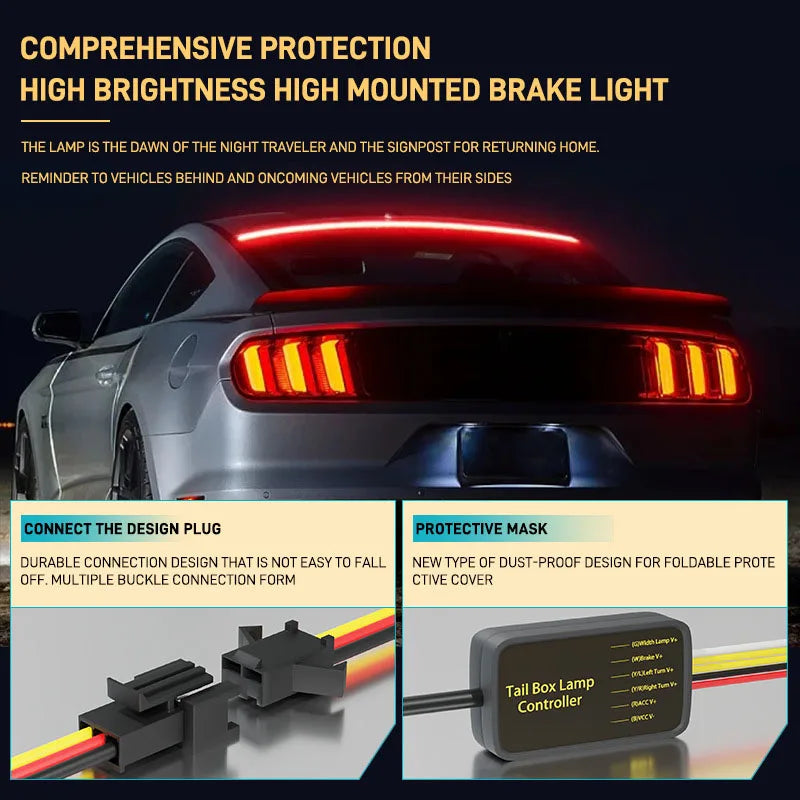 Position Brake multi-mode Warning Tail Turn Signal Strips Mount