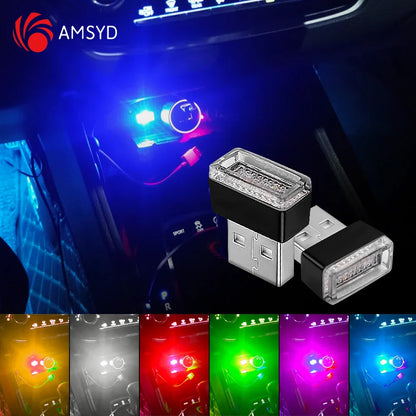 2PCS USB Interior MINI Atmosphere Emergency Lighting Colorful