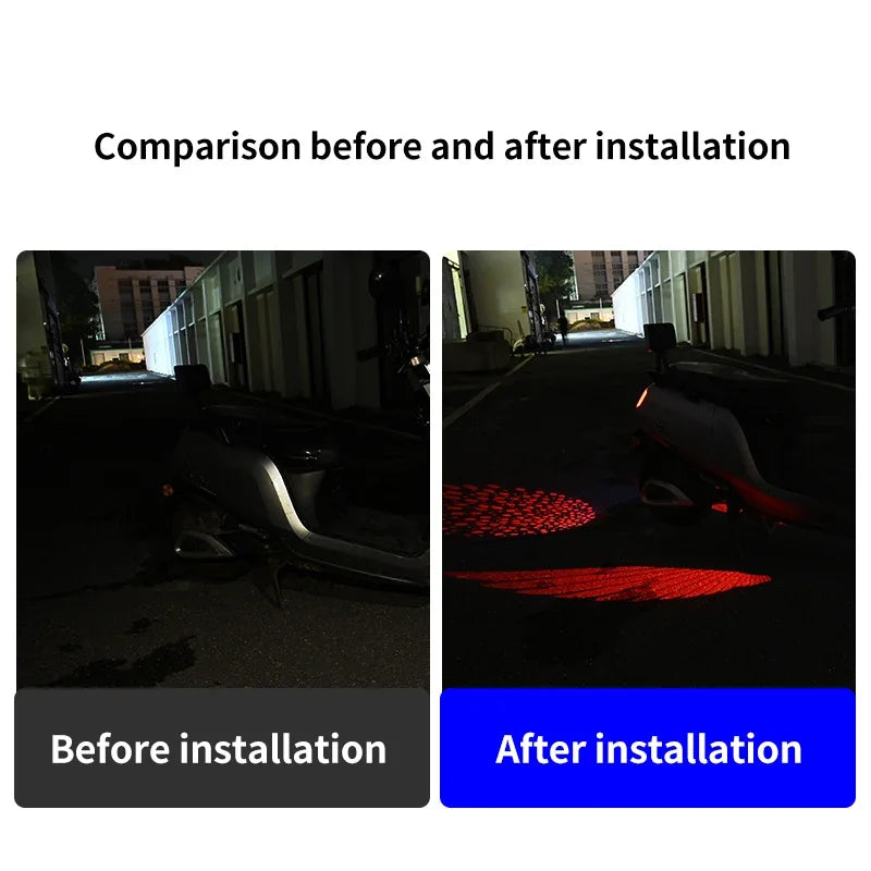 Electric Motorcycle Colorful Angel Wings Welcome Projection