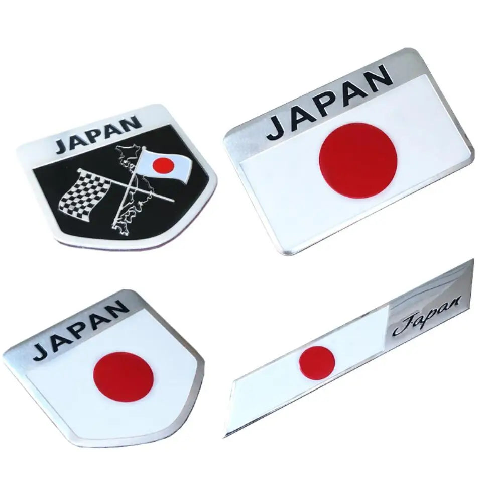 For Toyota Honda Suzuki Nissan Mazda 3D Metal Japanese Flag